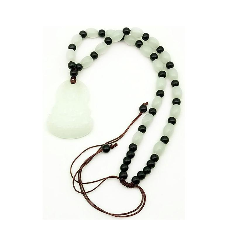 White Jade Guanyin Buddha Pendant Imitation Jade Guanyin Buddha Necklace
