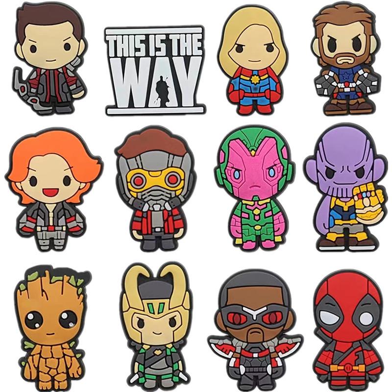 40 шт. Подвески для обуви Marvel ПВХ Съемные аксессуары для обуви для Crocs Мультяшный декор для обуви