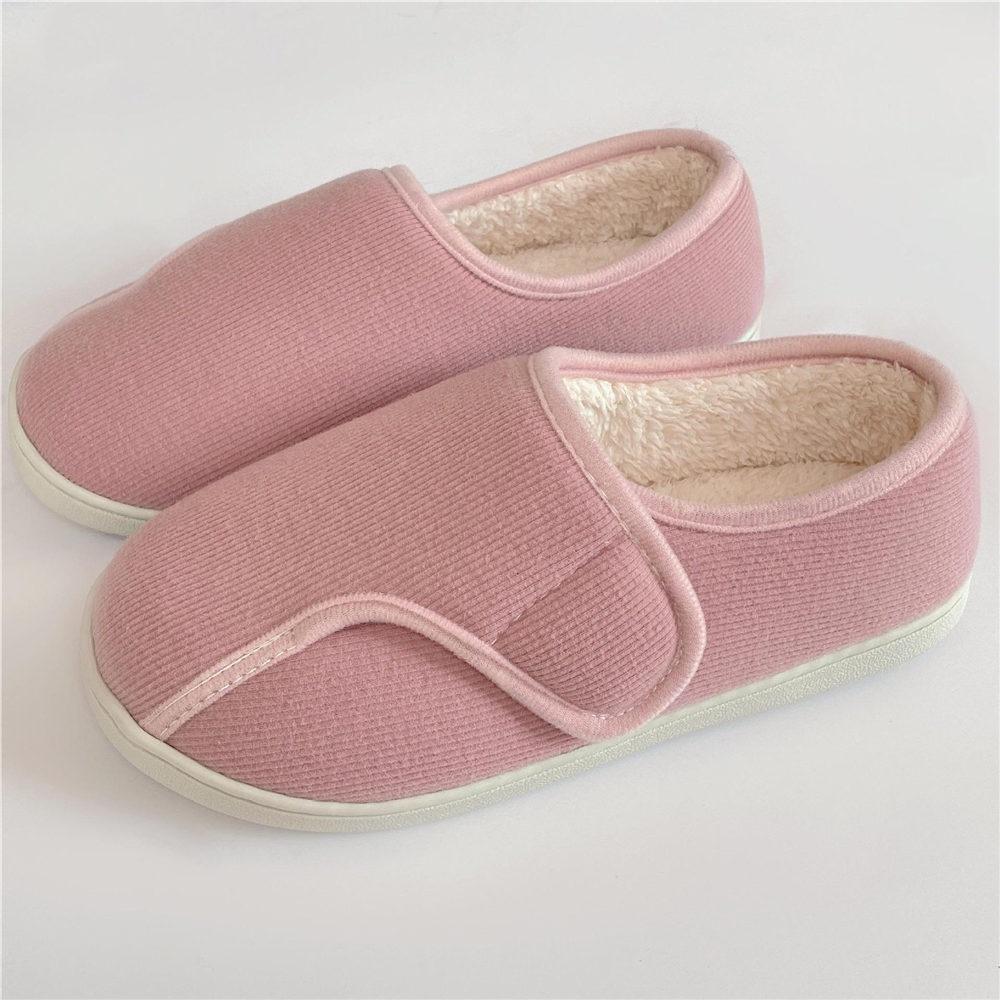 Women Memory Foam Slippers Adjustable Closed Toe Swollen Feet Slippers Comfortable House Indoor Outdoor Shoes with Rubber Sole