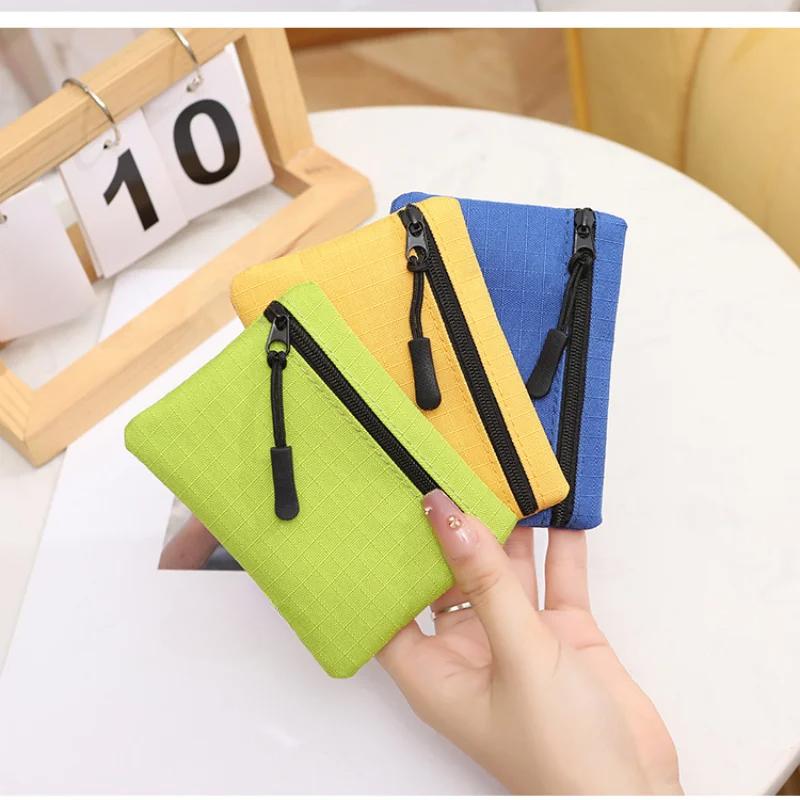 Oxford Cloth Coin Purse Women Zipper Coin Pouch Key Earphone Data Cable Card Bag Credit Card Holder Kids Mini Cute Purse