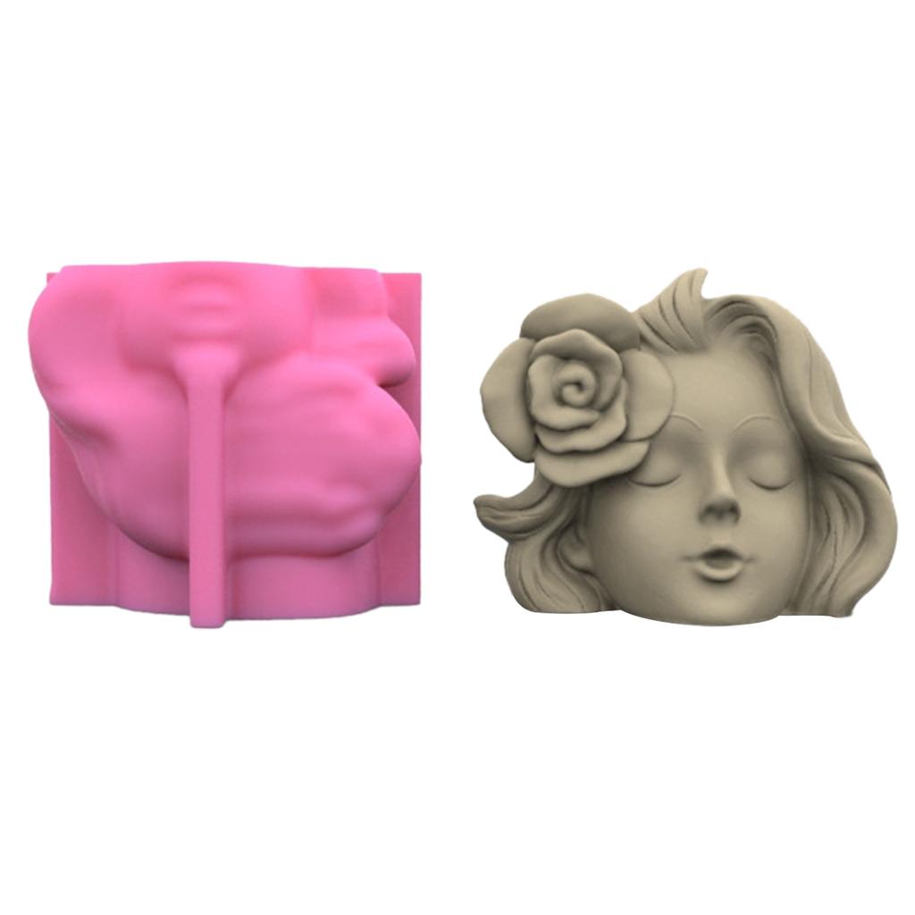Геометрическая 3D Девушка-Роза Гипсовые Силиконовые Формы Хранения Форма для Изготовления Горшка для Суккулентов Горшка для Цветов Подставки для Ручек