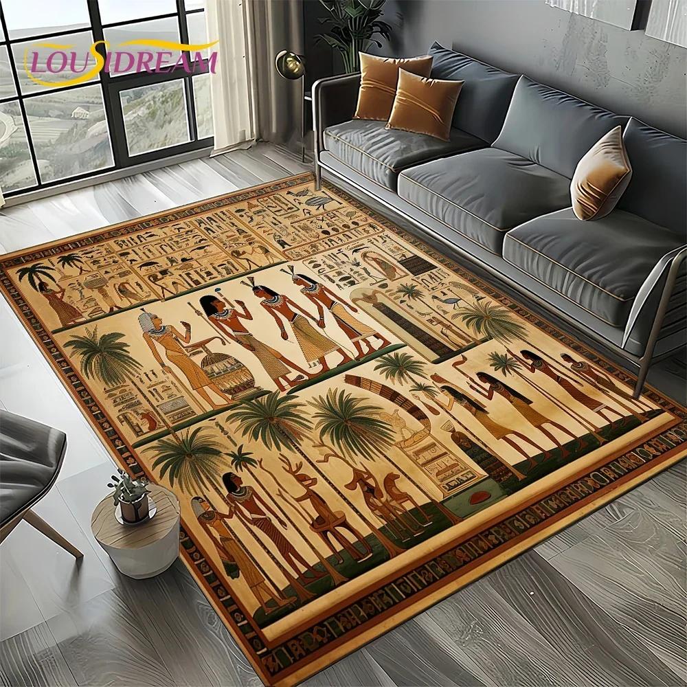 Настенная роспись Древний Египет Иероглифы Мифология Ковер Коврик для Гостиной Спальни Декор Дивана, Нескользящий Коврик для Пола