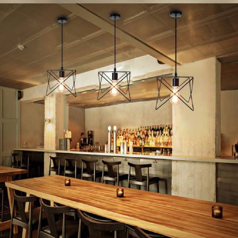 Люстра Модная Простая Ретро Внутренняя Индустриальный Ветер Бар Маленькие Железные Лампы Клетка
