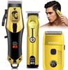 Solimpia Hair Trimmer Shaver Portable 3-Piece Set for Stubble Shaving White Hair Brightening Precision Contour Carving
