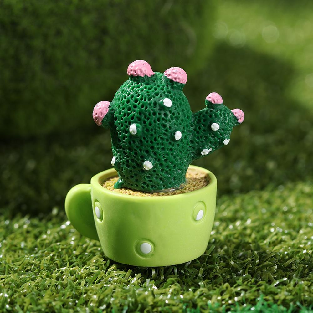 Fairy Garden Cactus Miniatures Cactus Flower Figurines Micro Ornaments Micro Landscape Figurine