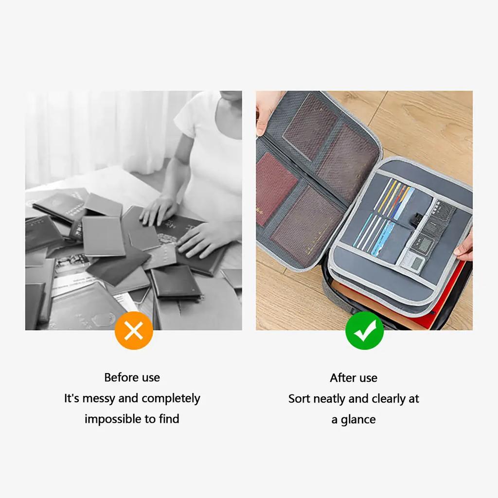 1pc -  Secure Document Bag - 3-Layer File Storage Case with Combination Lock,Durable, Perfect for Business and Daily Use