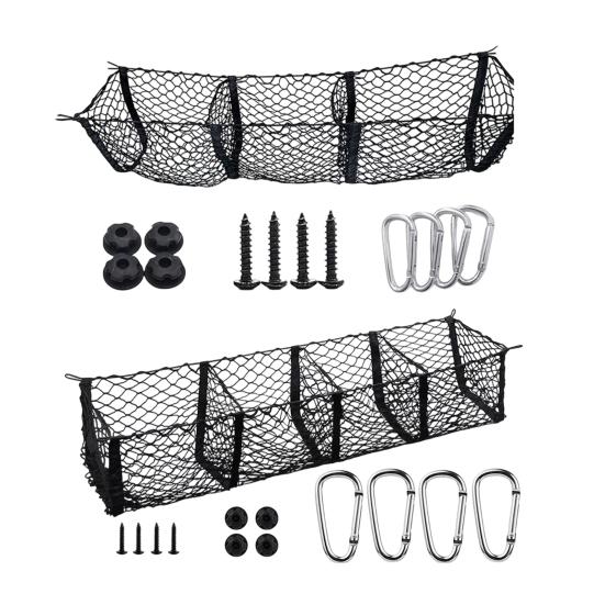 Сетка грузовая для багажника пикапа с монтажными аксессуарами 3/4 кармана Универсальная для автомобиля Автомобиля Внедорожника Кузова пикапа Органайзер Сумка для хранения