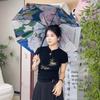 Ультра-крутой черный двухслойный солнцезащитный зонт для женщин - Складной и двусторонний для солнца и дождя