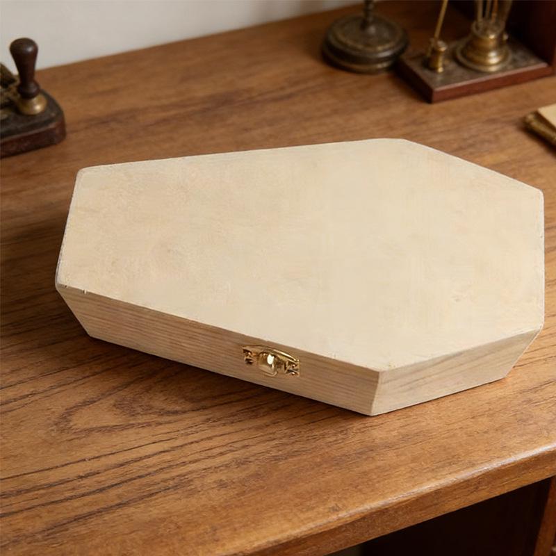 In-Stock Wooden Pet Coffin Urn: Multi-functional Flip-Top Box for Halloween Decor & Storage
