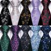 Flower Ties for Men Handkerchief Cufflinks Set Wedding Formal Necktie Set