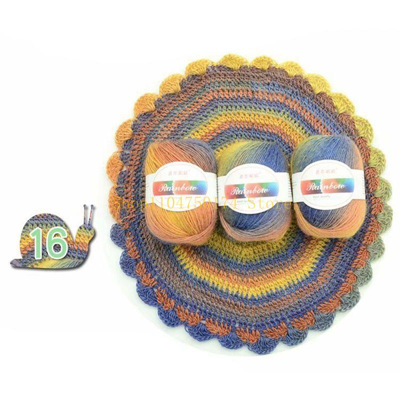 Мягкая камвольная пряжа Радужный градиент DIY для вязания детского шарфа-шали Свитер Топ продаж