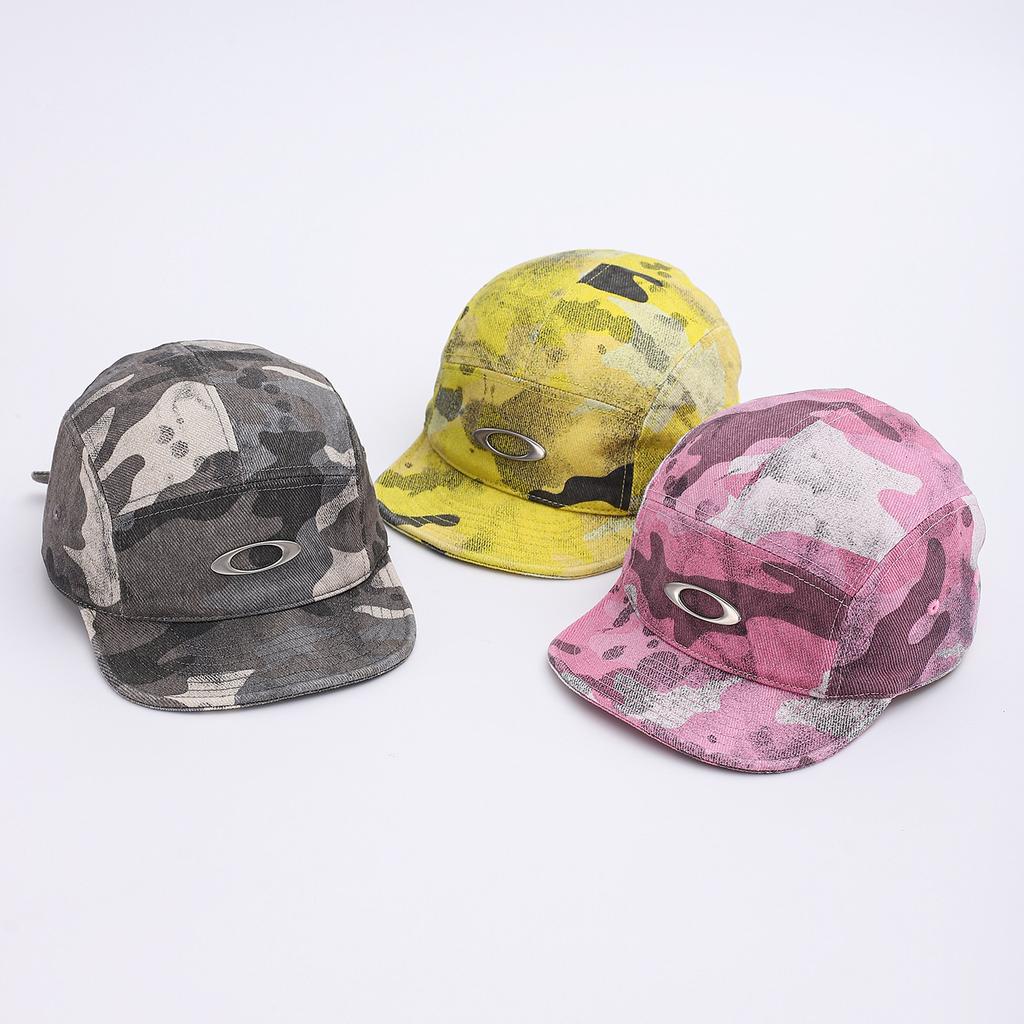 Retro old embroidery camouflage cap female street trendy brand versatile soft top baseball cap shows small face