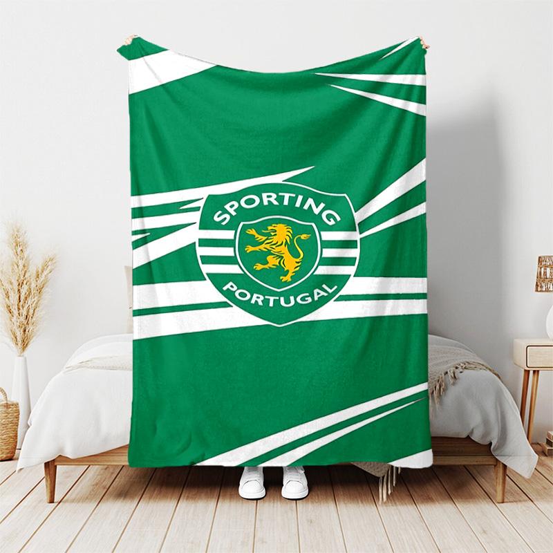 1pc Blanket - Sporting CP logo Print Design, Lightweight Blanket for Sofa, Bed- Soft &Warm, Gift for All Seasons