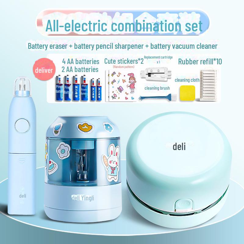 Настольный пылесос Deli для крошек от ластика и карандашной стружки, пыли с клавиатуры и уборки студенческого стола