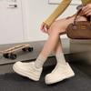 Женские белые туфли на платформе, новые универсальные удобные повседневные туфли на небольшой высоте, туфли на хлебной подошве