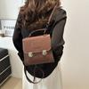 2024 ранняя весна новая ретро женская сумка модный универсальный рюкзак европейский и американский стиль текстура сумка через плечо PU маленькая квадратная сумка-мессенджер