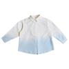 Girls' Trendy Gradient Long-Sleeve Cotton Shirt - Spring/Summer 2025, Medium/Large, Lapel Cardigan, Parent-Child Matching.