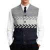Men's V-Neck Sleeveless Knit Cardigan Vest
