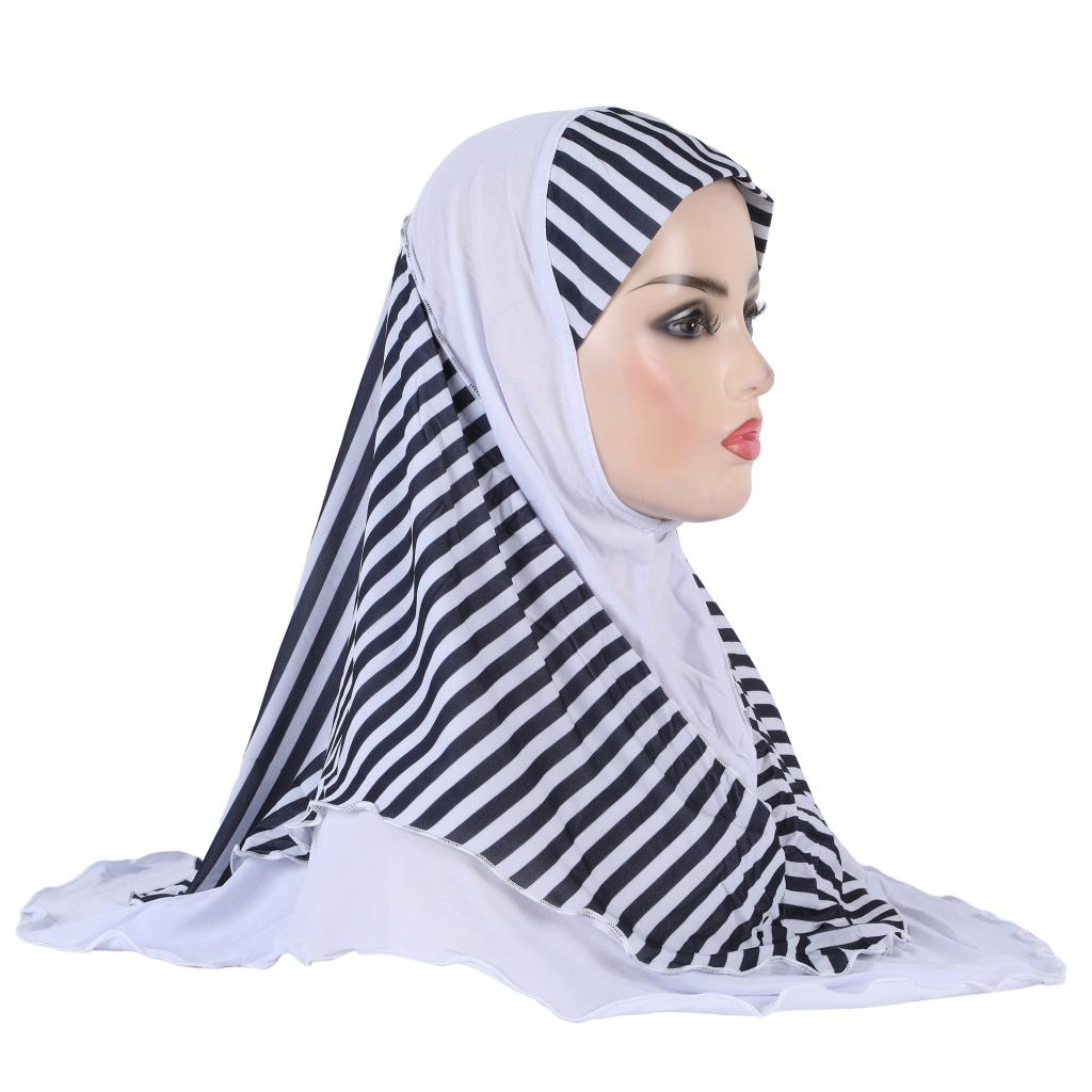 H323 Adults Medium Size 70*60cm Pray Hijab Muslim Hijabi Scarf Islamic Headscarf Hat Amira Pull On Headwrap