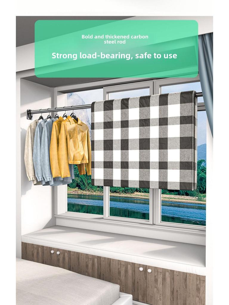Телескопическая штанга без сверления: Простая в установке сушилка для белья и карниз для штор в спальню, вешалка, душевая и дверная штора, поддержка для гардероба
