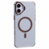 For iPhone 16 Clear Case Compatible with MagSafe Four Corners Anti-Drop PC+TPU Phone Cover - Purple
