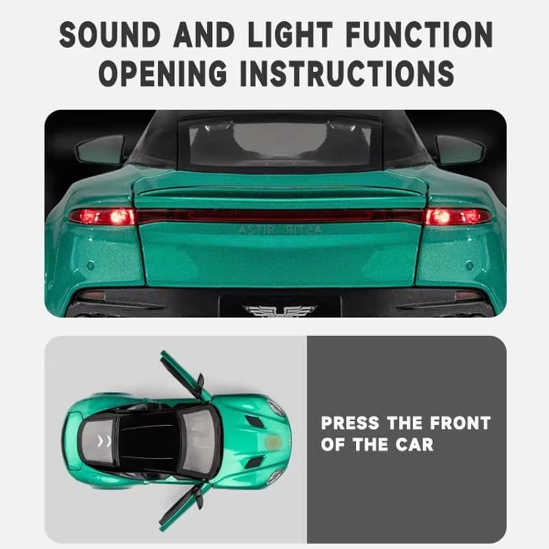 Diecast 1:24 Alloy Model Car Miniature Martin DBS Supercar Children Collectible Birthday Gift Metal Vehicle Boys Gift Hot Selling Toys