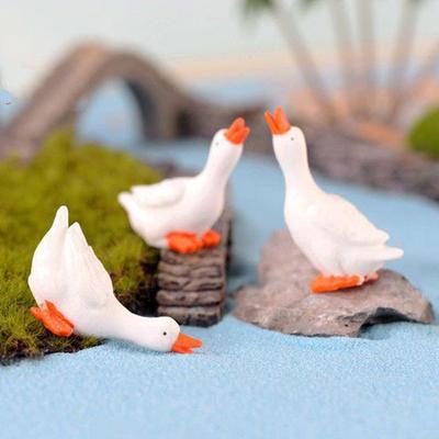 Amosfun 3 Набора Фигурок Белого Гуся Миниатюрные Фигурки Гуся Фигурки Животных Украшение Игрушечный Дом Двор Газон Офис Миниатюрный Ландшафт