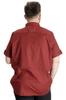 Men's Plus Size Plus Size Shirt Mode Xl Plus Size Men's Shirt Gabardine Short Sleeve Single Pocket Burgundy