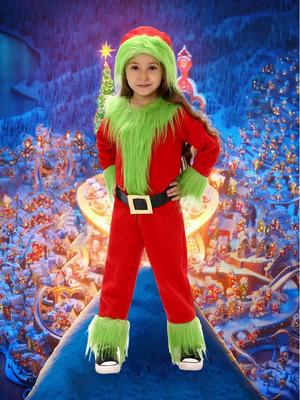 Детский рождественский костюм для косплея Гринча