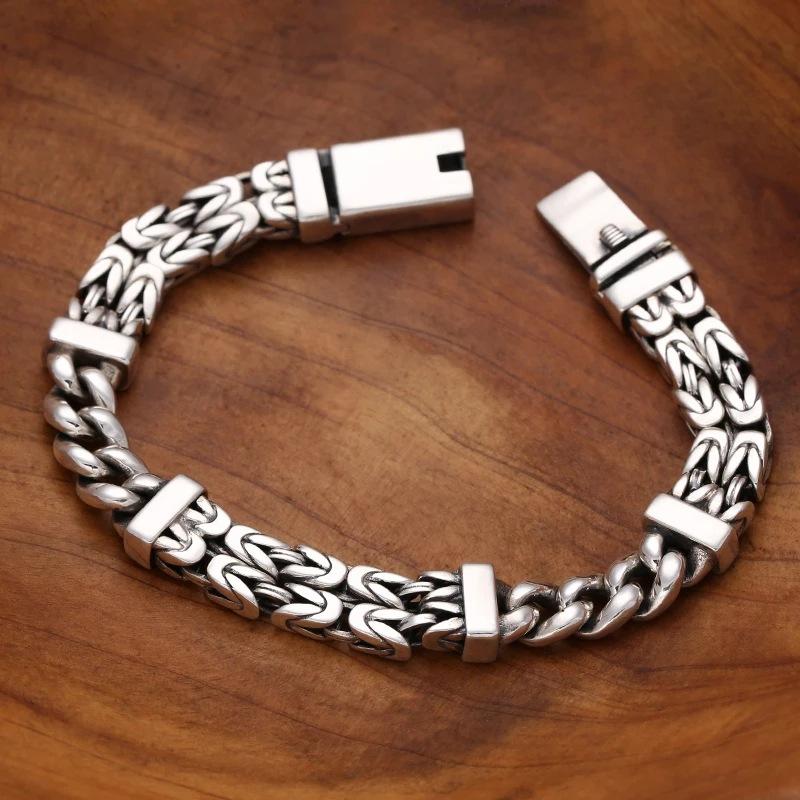 Men's Personalized Peace Pattern Buckle Bracelet Retro Ethnic Style Multi-element Tank Chain Bracelet