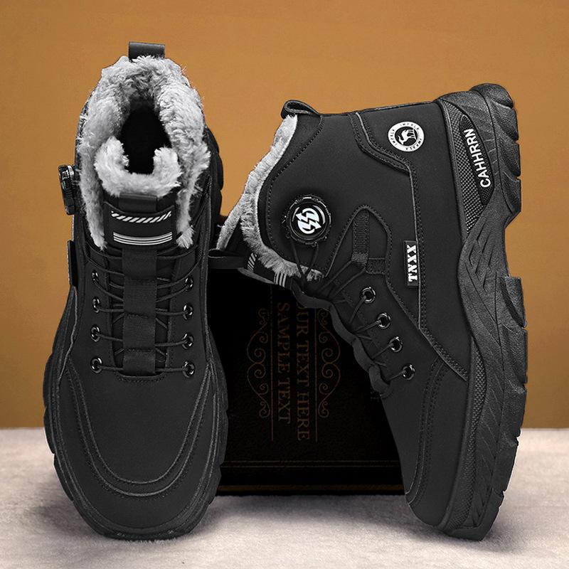 Зимние бархатные ботинки Мартин на высокой платформе, мужские, в британском стиле, ретро, универсальная обувь, на толстой подошве, утепленные, с хлопковой подкладкой, короткие ботинки