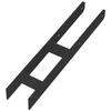 H column base for embedding, black galvanized steel, 100 mm
