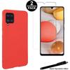 Protective Case - Toproduits® - Samsung Galaxy A12 - Red - 2 Tempered Glasses - Stylus Included