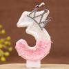 Digital Birthday Candles Pink Crown Princess Cake First Year Decoration Candles Handmade Wax