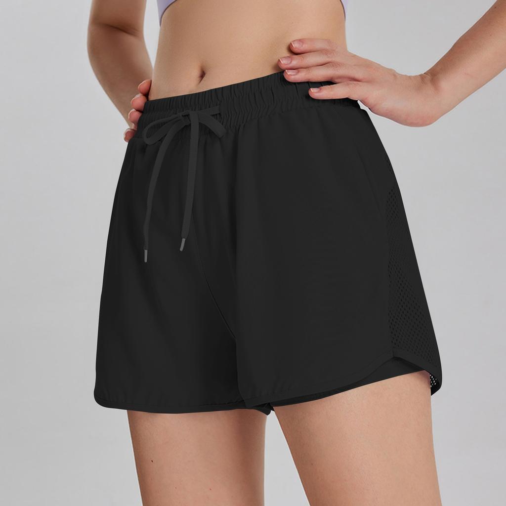 Женские летние спортивные шорты для фитнеса, повседневные, быстросохнущие, дышащие, шорты для бега