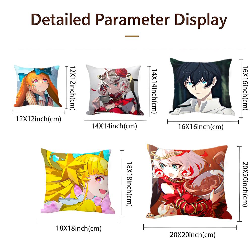 Anime Takt Op. Destiny Cushion Cover Cushion Cover Set 4Pcs 50X50 45X45 40X40 Pillowcase Decorative Sofa Home Decor