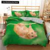 Hamster Duvet Cover King Queen Size Family Pet Guinea Pig Bedding Set For Kids Boys Girls Lovely Mini Animal 2/3Pcs Quilt Cover