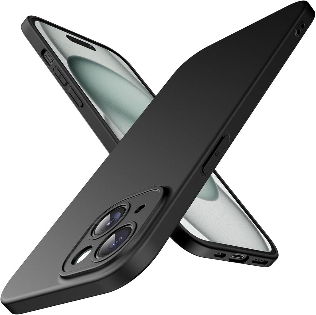 Роскошный матовый силиконовый мягкий чехол для iPhone 16 15 14 Plus 13 12 Mini 11 Pro Max, сплошная черная задняя крышка, матовый ультратонкий корпус