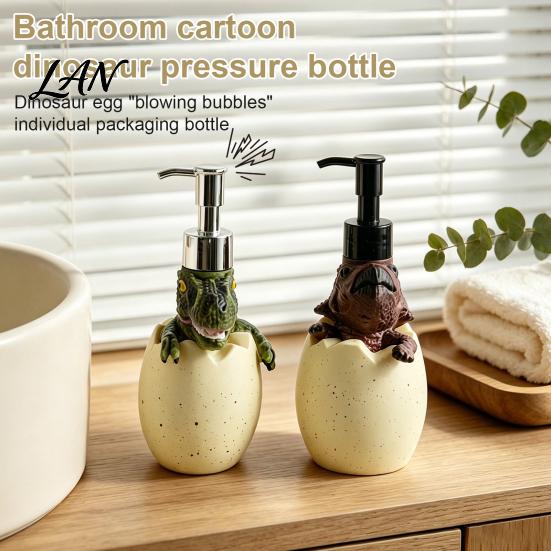 Compact Travel Soap Pump Dinosaur Dispenser Bottle, Reusable Refillable Hand Sanitizer Gift for Home And Bathroom Durable Vinyl ABS Decorative