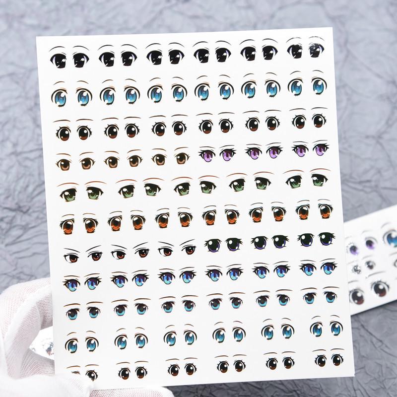 Cartoon Anime Eye Decals for Q Version Clay Doll Figurines