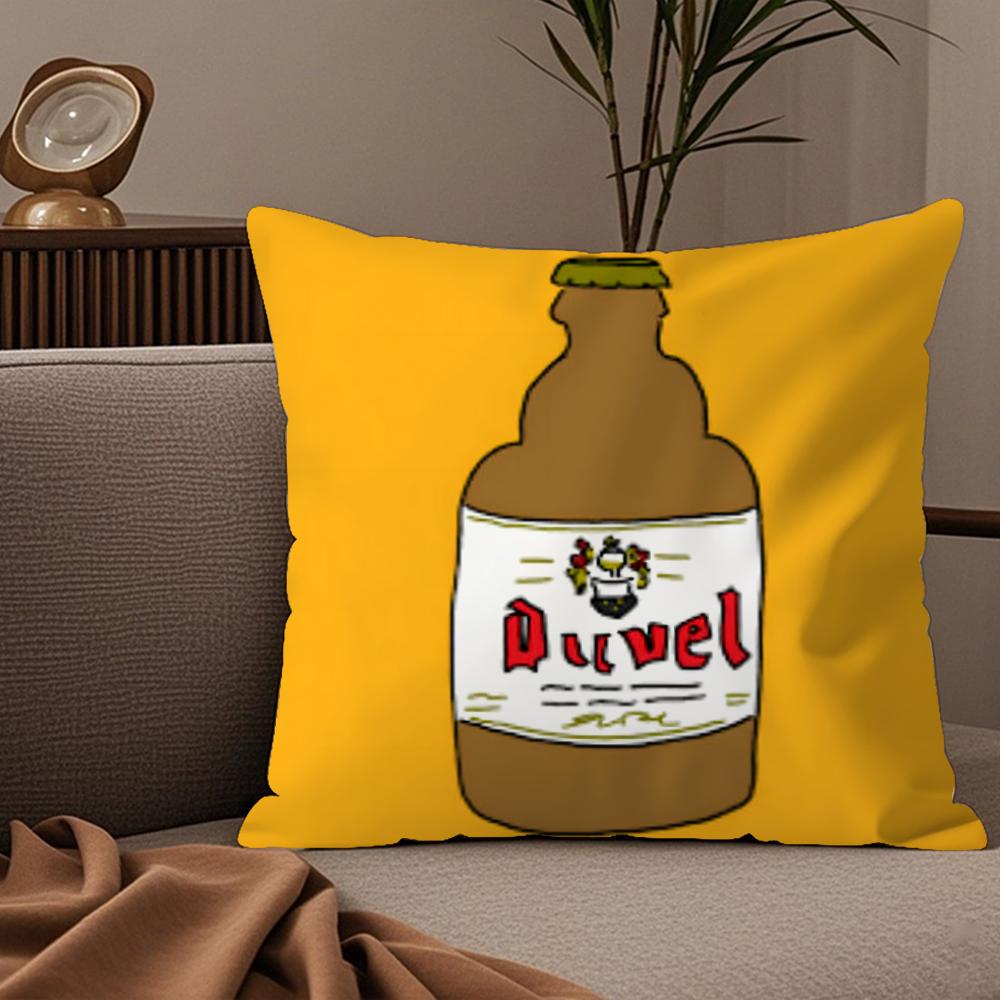 Cool Protective DDuvel Beer Pillow Case Silky elegant Comfort Sofa Bed Invisible zipper