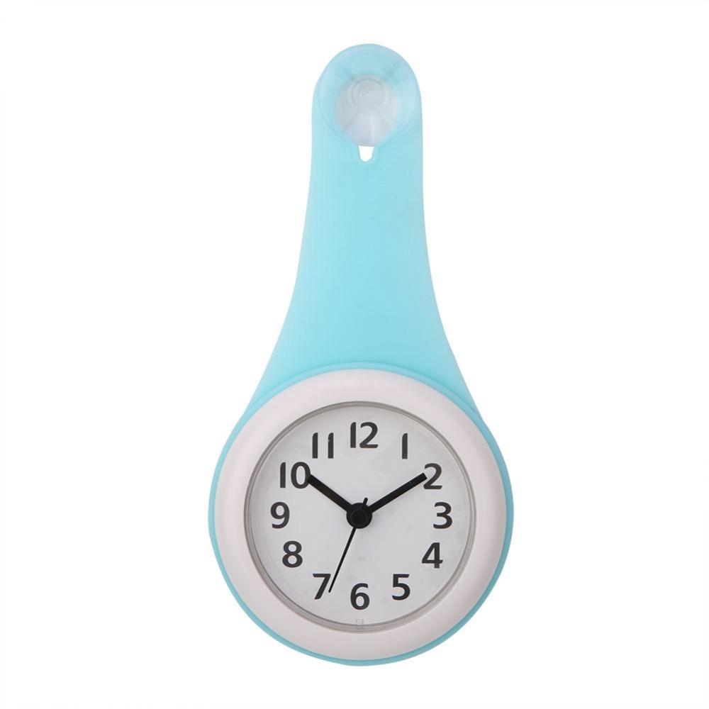 Plastic Hanging Bathroom Clock White Pink Blue Anti-Fog Clock Shower Clock Bathroom Kitchen Shower
