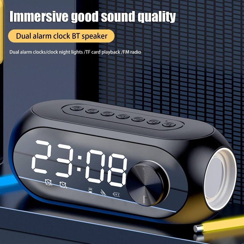 360° Surround Sound Alarm Clock Radio FM Radio Wireless Mini Woofers Bluetooth Speakers  Home Use