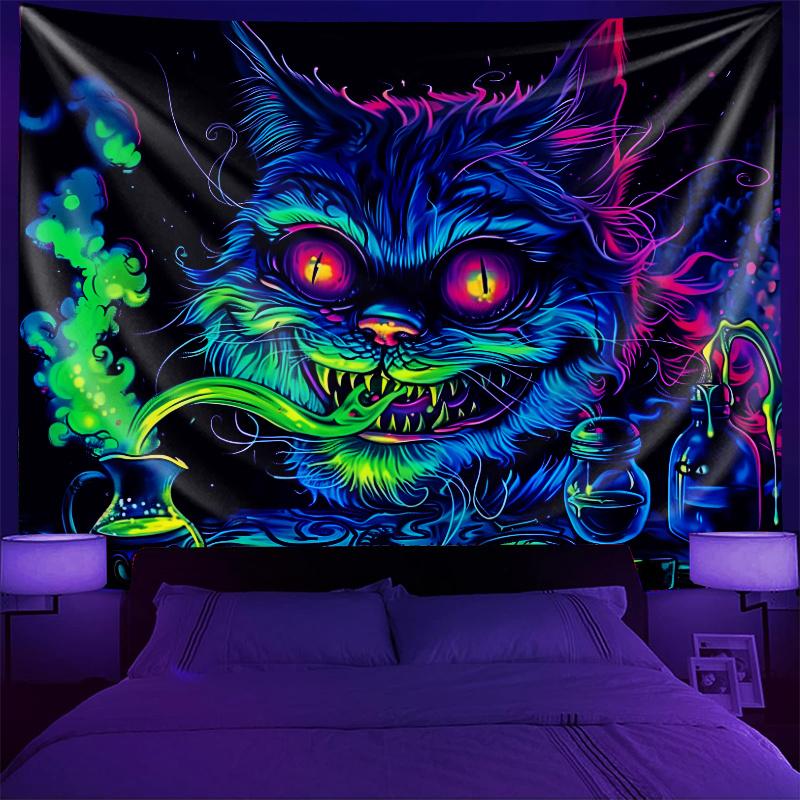 VIKAMA Fantasy Dark Alices Adventures in Wonderland Art Tapestry Game Room Bedroom Bedhead Wall Decoration