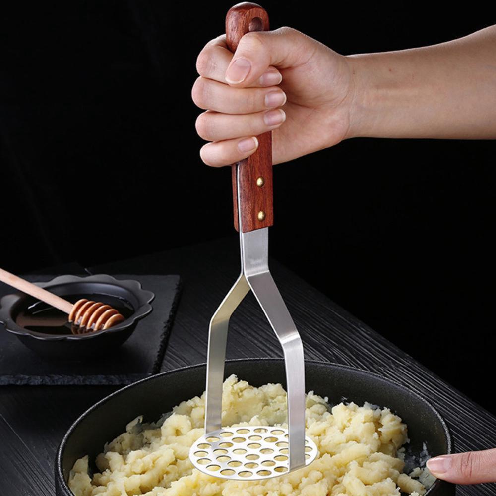 Fruit Garlic Heavy Duty Stainless Steel Manual Cooking Tool Potato Masher Press Crusher Pusher