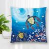 Hot Sale Decorative Pillowcase Turtle Art Painting Square Zipper  Best Gift