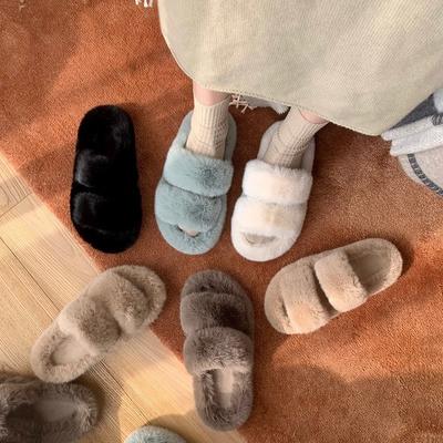 Виноградная мать Studiolae 2025 новые зимние бархатные теплые ленивые толстые пушистые тапочки на плоской подошве женская одежда