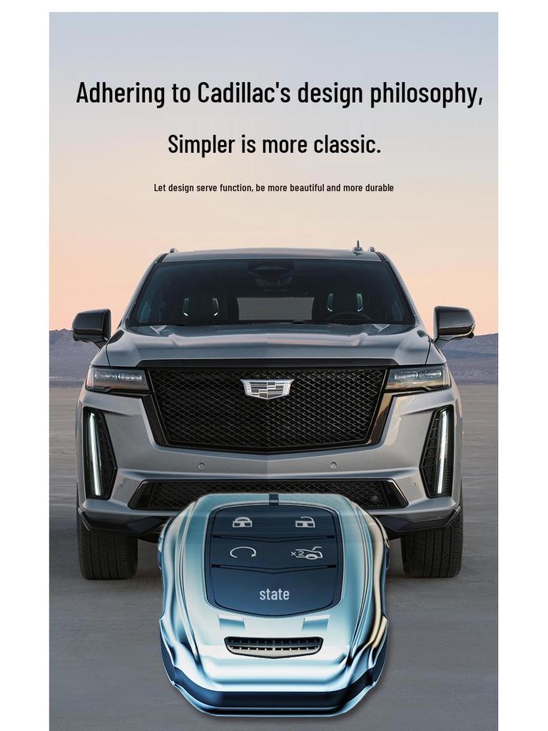 Подходит для кейса-чехла ключа Cadillac CT4/CT6/XT4/XT5/XT6/XTS - Премиальная пряжка-корпус для автомобильного ключа
