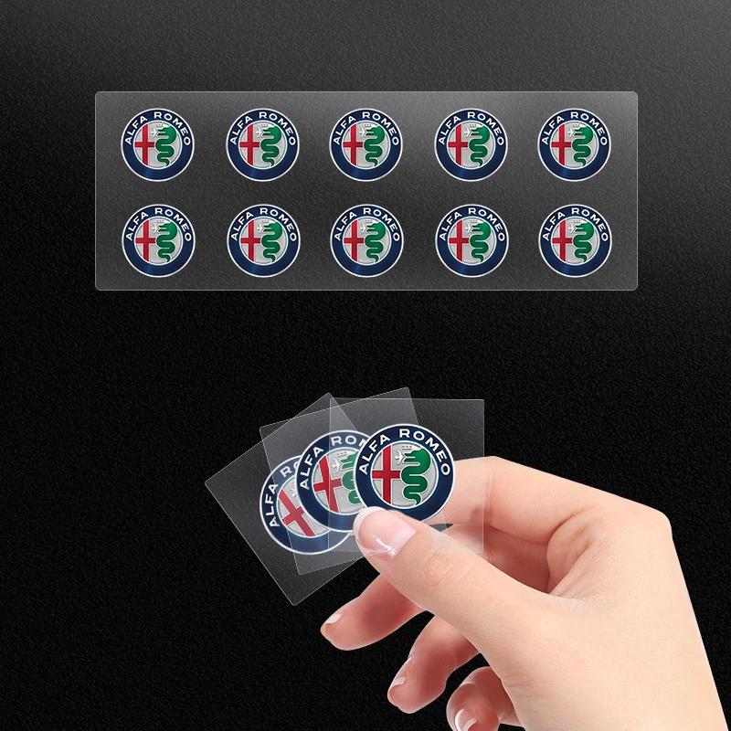 NPGYU1 1/2/5/10pcs Car Stickers emblem Auto Decor Decals For Alfa Romeo Giulia Stelvio Giulietta 156 159 147 Mito Tonale Brera Disco V