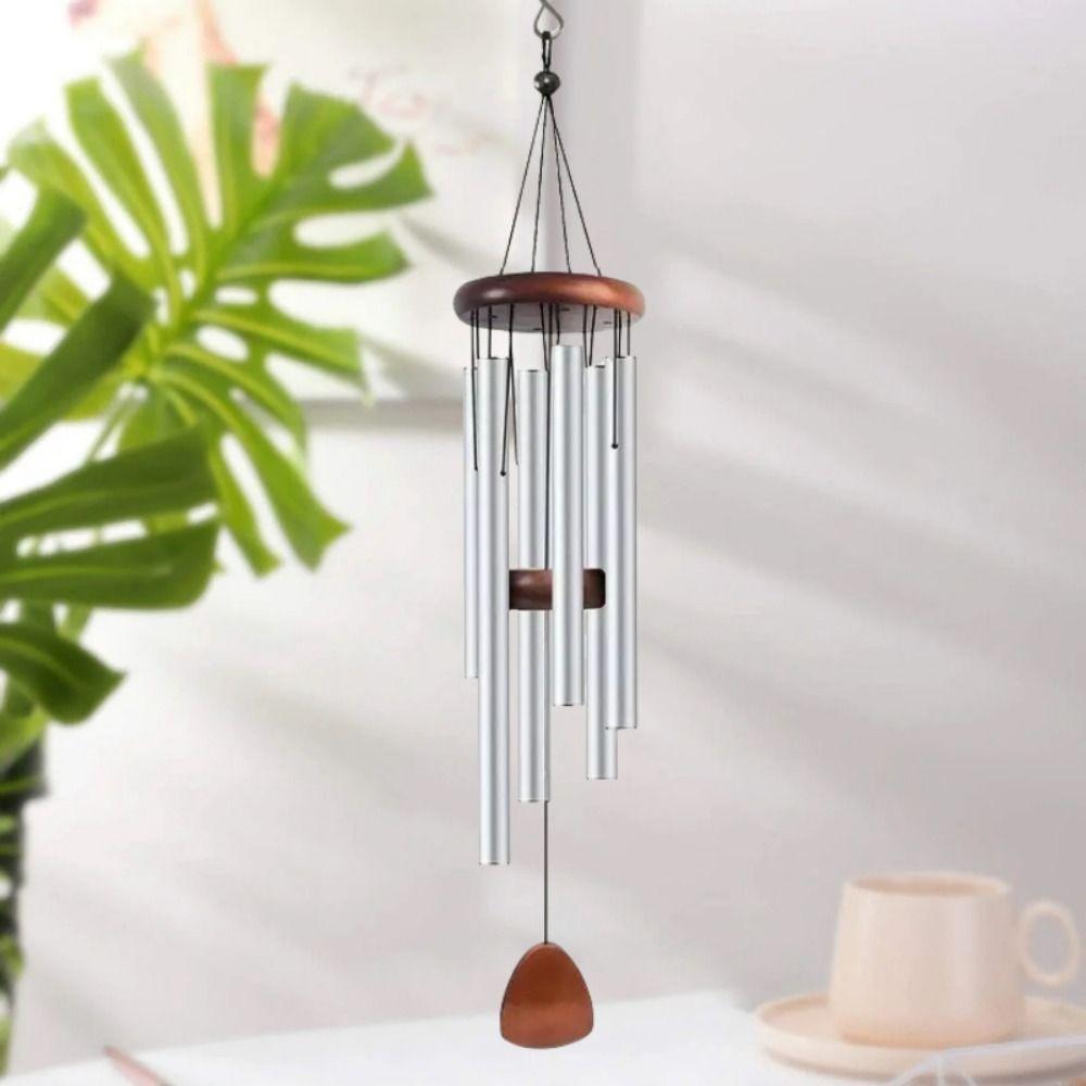 6 Tubes Metal Aluminum Wind Chime Retro Wind Bell Pendant Serenity Wind Bell  Outdoor Garden Patio